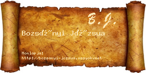 Bozsányi Józsua névjegykártya